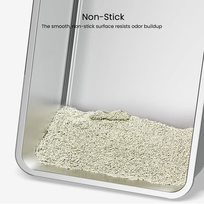 Cat Litter Box with High Sides Large Stainless Steel Cat Litter Pan 23.6" X 15.7" X 5.9"