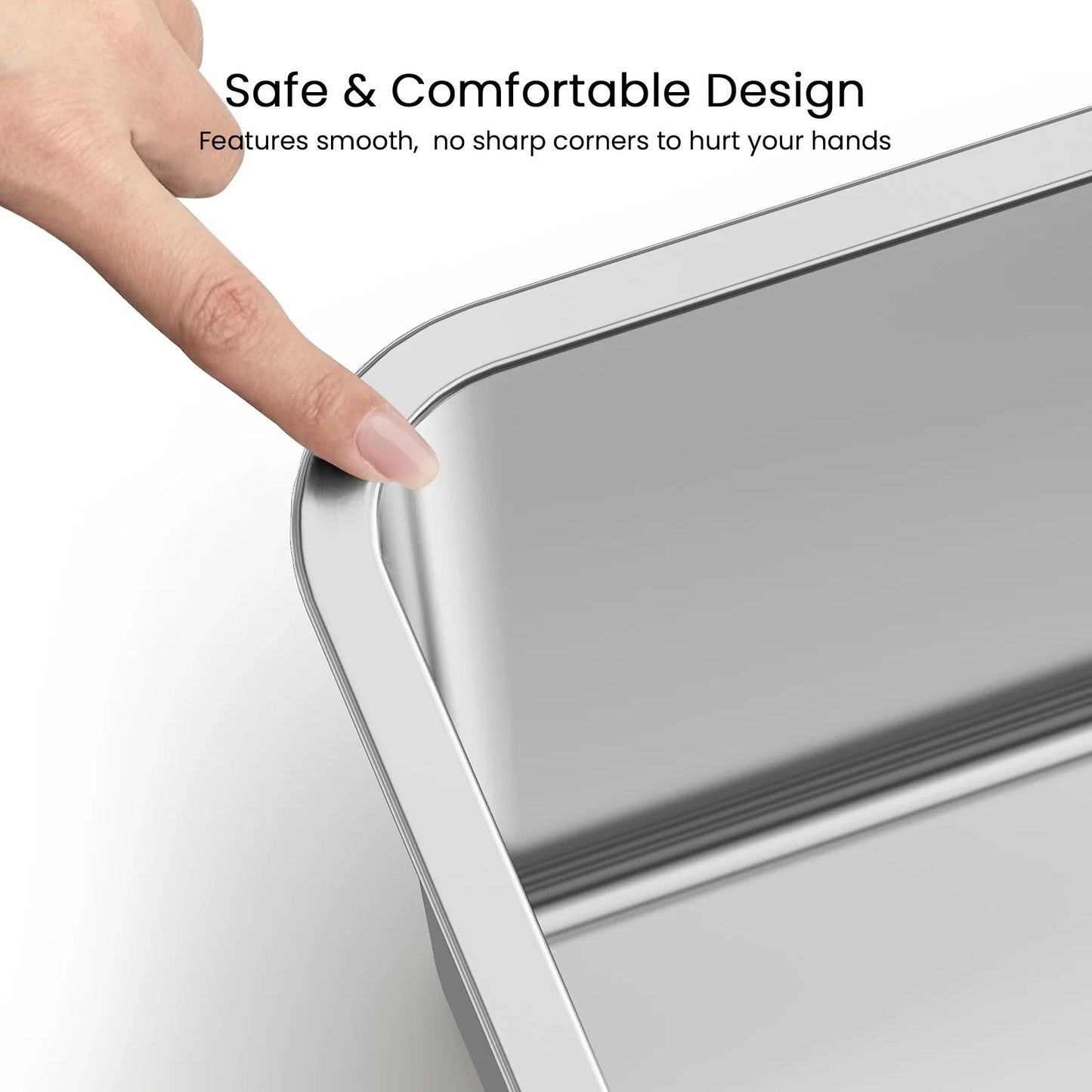 Cat Litter Box with High Sides Large Stainless Steel Cat Litter Pan 23.6" X 15.7" X 5.9"